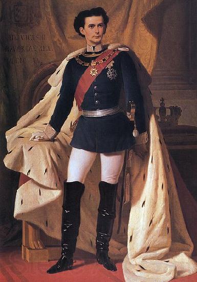 Ferdinand von Piloty Koning ludwig II van beieren Norge oil painting art